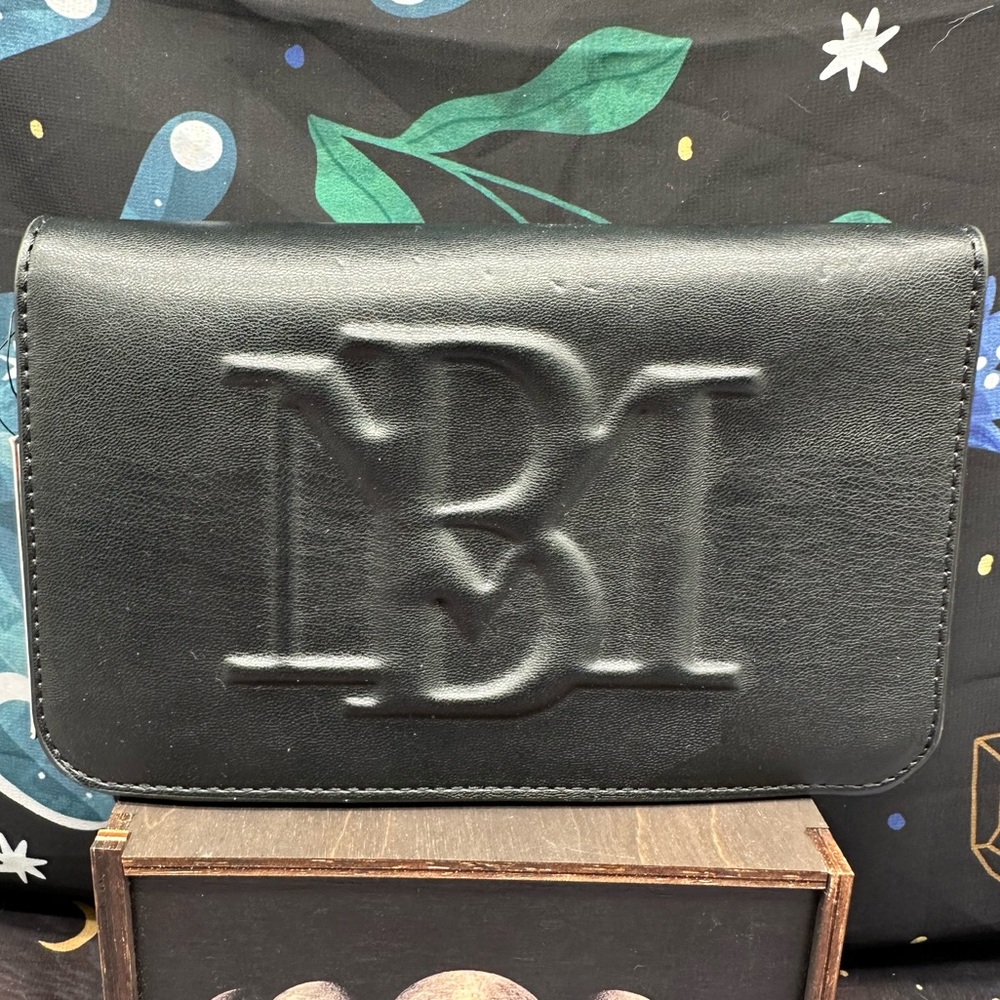BADGLEY MISCHKA | Debossed Logo Clutch with Removable Crossbody Strap NWT